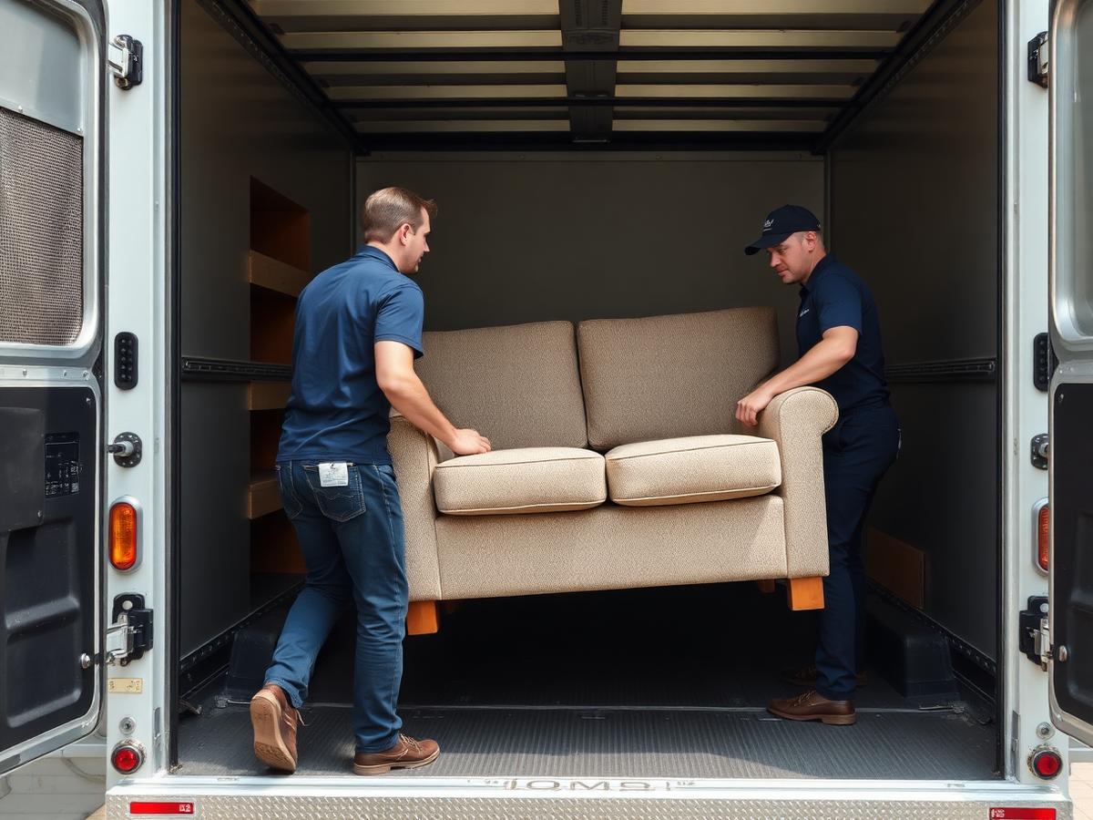 Crew loading household junk for removal